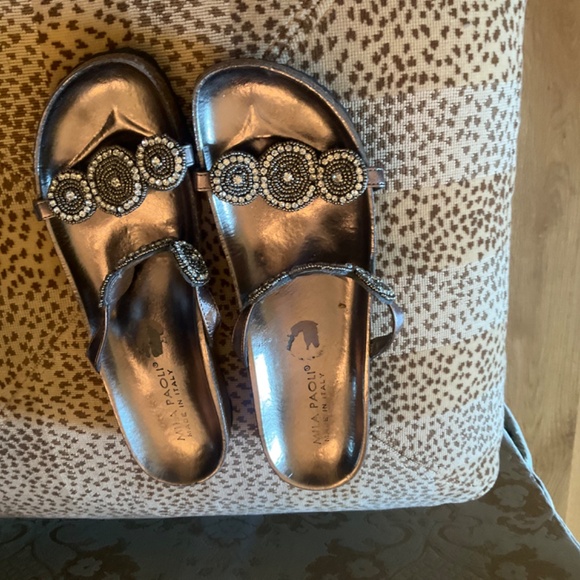 Italian cork heel with flash Womens sandal 10 - NWT By A. Giannetti - Picture 3 of 3